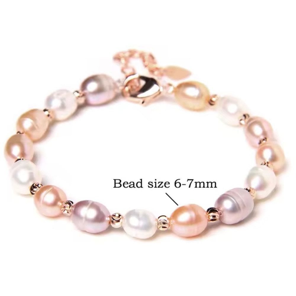 Freshwater Pearl Bracelet with Gold Accents B002 - Picture 3 of 3